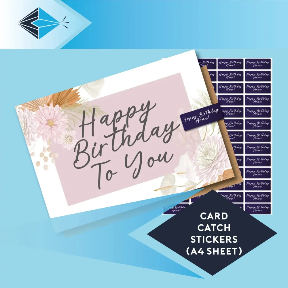 Card Catch Stickers - Rectangle On Sheets